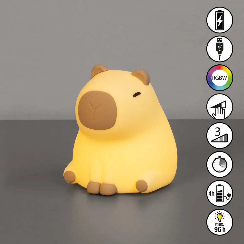 Világossárga gyerek éjjelilámpa Capybara – Fischer &amp; Honsel