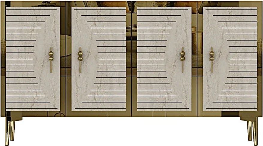 Tuna 120 - White, Travertine, Gold