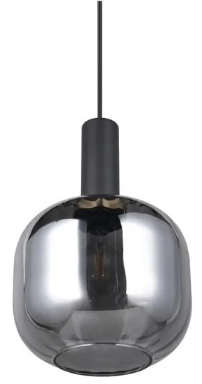 Fekete függőlámpa üveg búrával ø 20 cm Diva – Trio