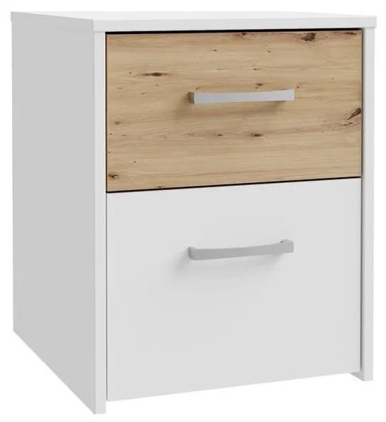 Éjjeliszekrény URO artisan tölgy/fehér