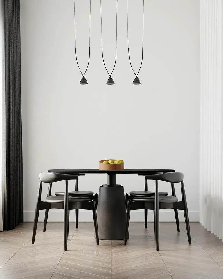 KING HOME MSE010100280 ATLAS Többágú Függesztett Lámpa Fekete LED IP20