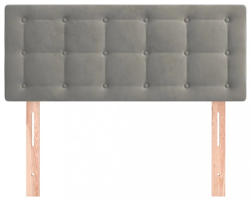 világosszürke bársony fejtámla 100x5x78/88 cm