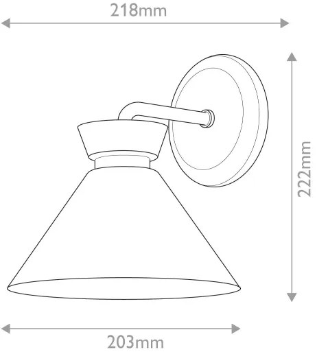 Alora Mood ALM-HALSTON-1WB-BK - HALSTON fali lámpatest 1xE14/40W/230V fekete