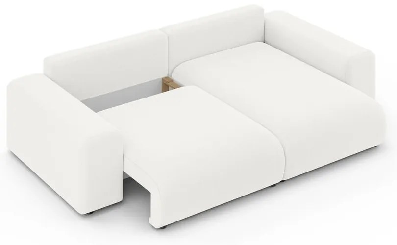 Fehér kinyitható tárolóhelyes sarokkanapé (variálható sarok) Luma – Ropez