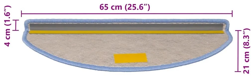 30 db kék lépcsőszőnyegek öntapadós szizál kinézetű 65x21x4 cm