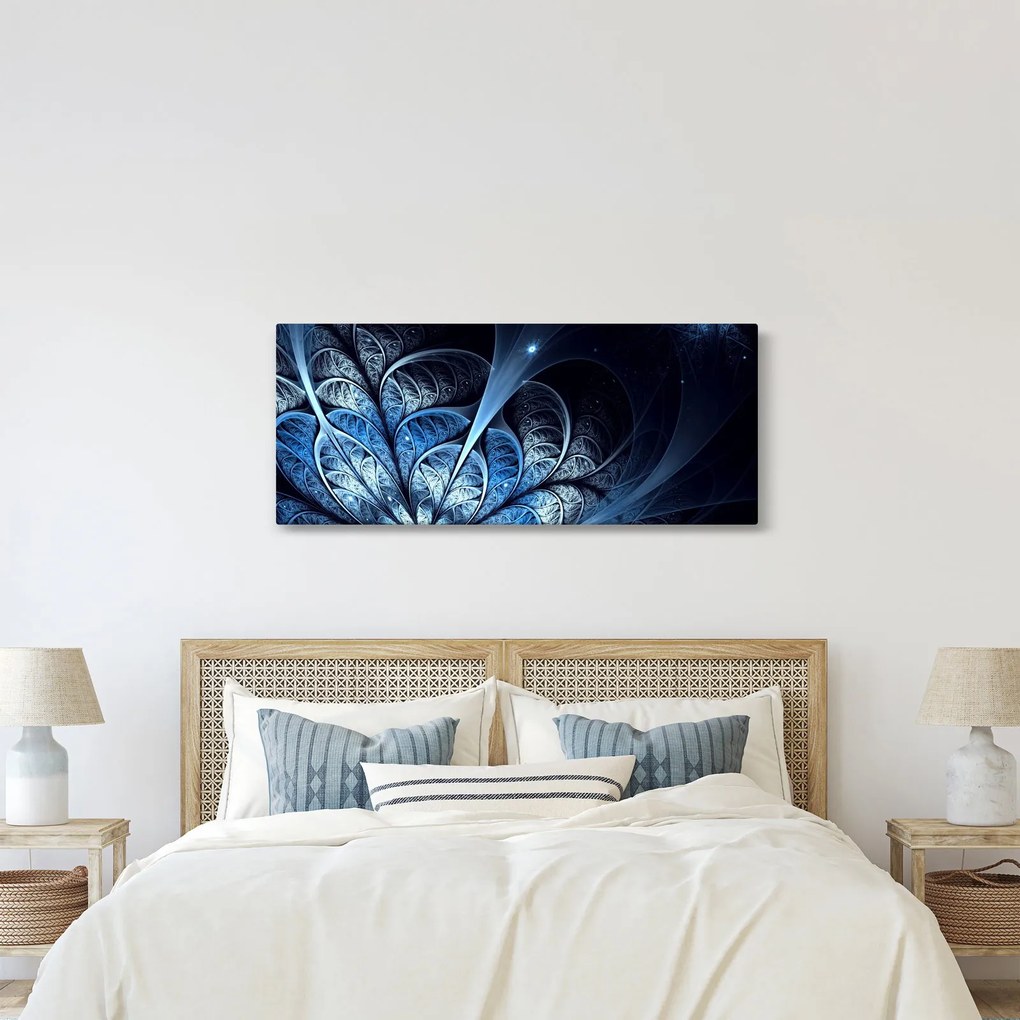 Egy sötétkék virág képe (120x50 cm)