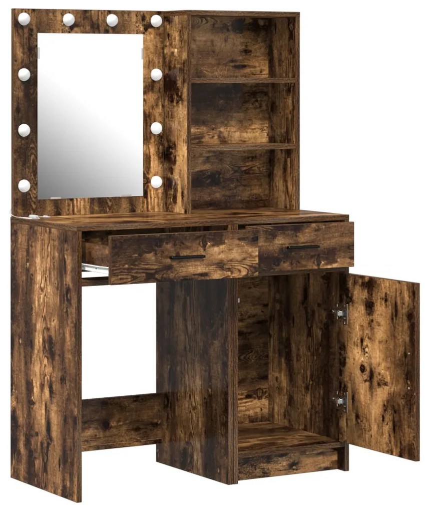 Sminkasztal Készlet 2 pcs Füstölt tölgy 50 x 41 x 135 cm