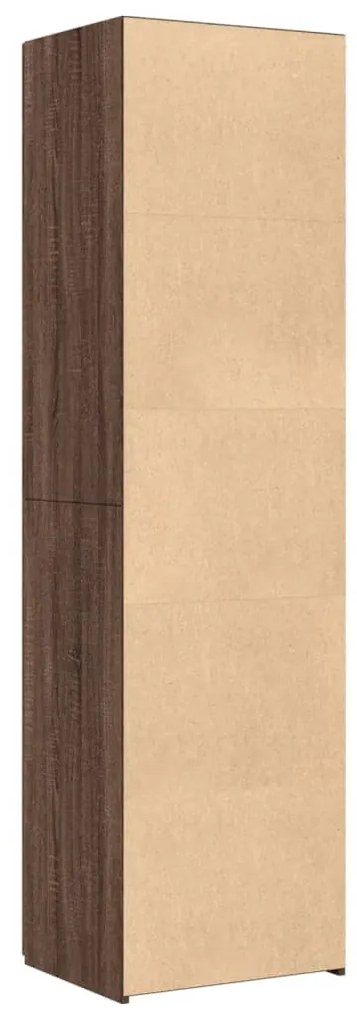 barna tölgy színű szerelt fa magasszekrény 50x42,5x185 cm
