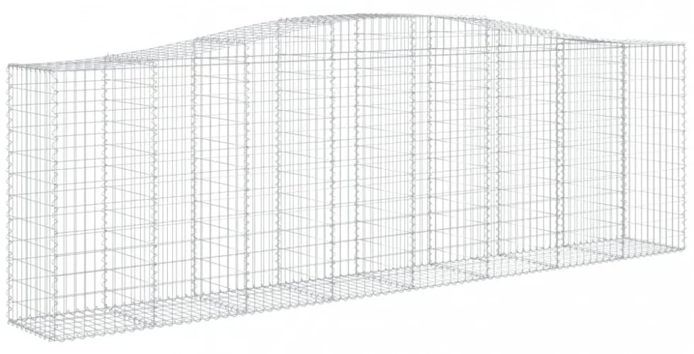 vidaXL 3 db íves horganyzott vas gabion kosár 400x50x120/140 cm