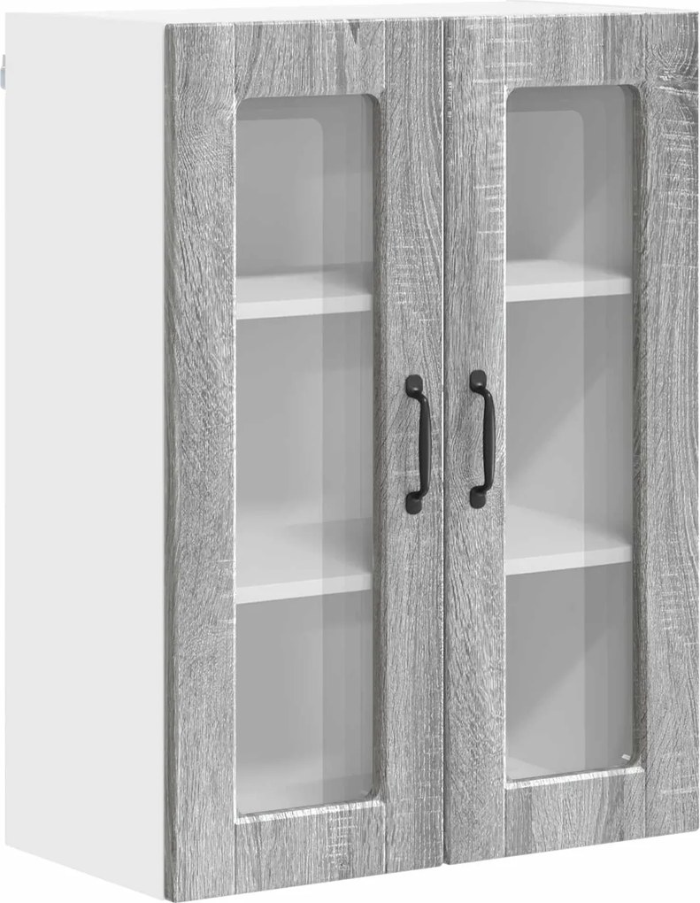 vidaXL Konyhaszekrény polcokkal Szürke Sonoma 60 x 31 x 80 cm Faanyag