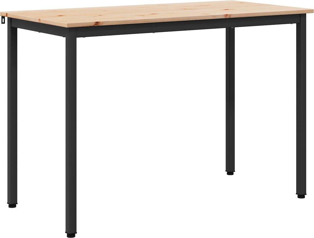 vidaXL Étkezőasztal Természetes 110 x 55 x 75 cm Tömör fenyőfa