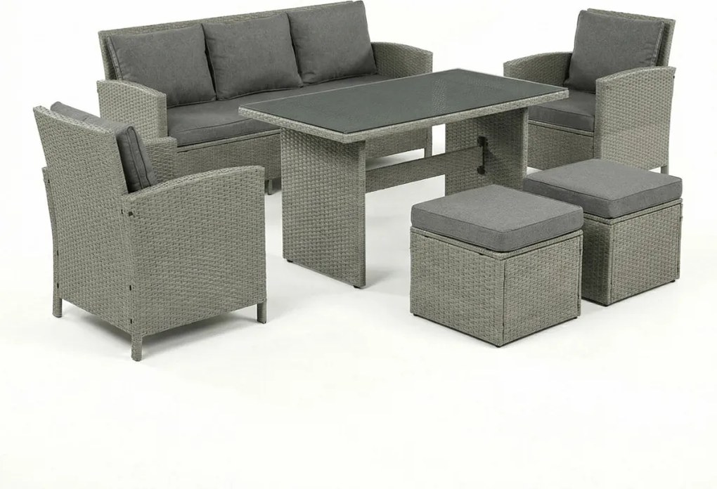 Kerti bútor garnitúra 140x70x60 cm, polyrattan, szürke, AZS-A1719 GREY