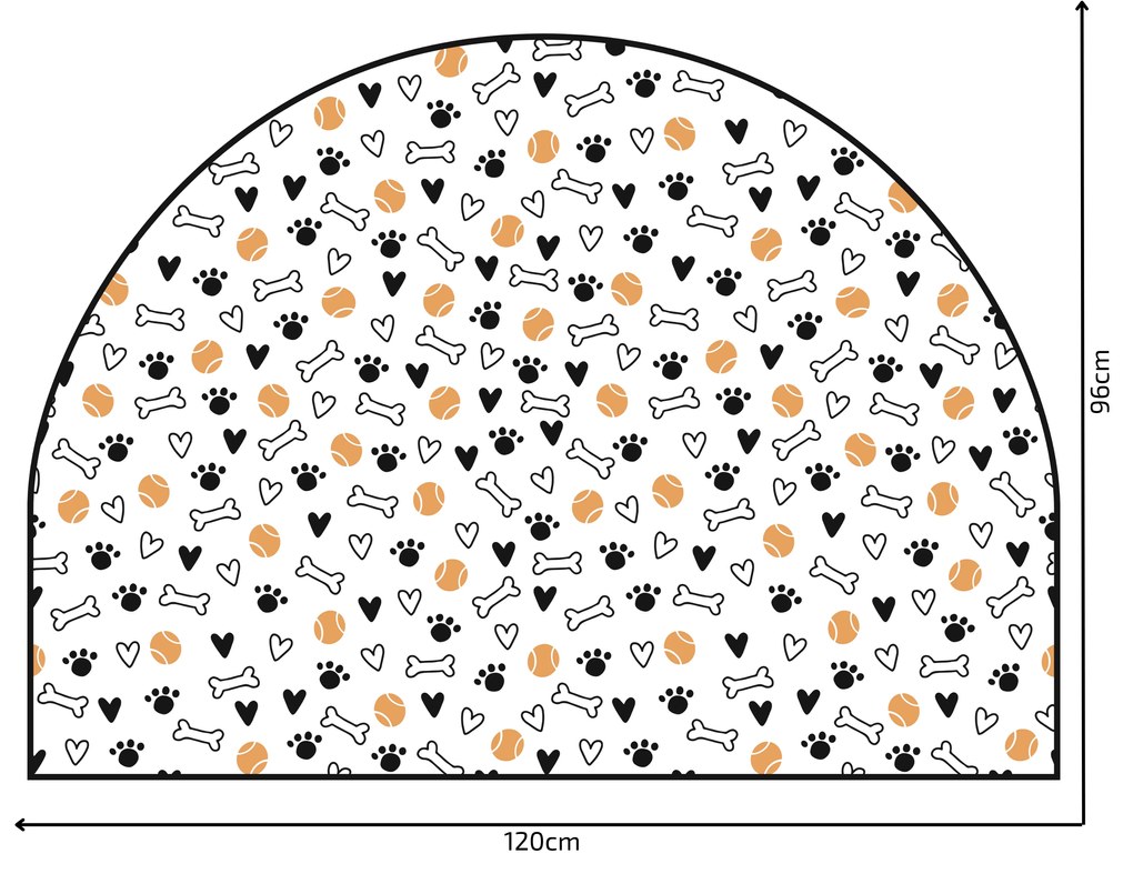 PIPPER. Védő textil falmatrica – Ív – Labdácskák Méret: 83x60cm, Indíték: név nélkül