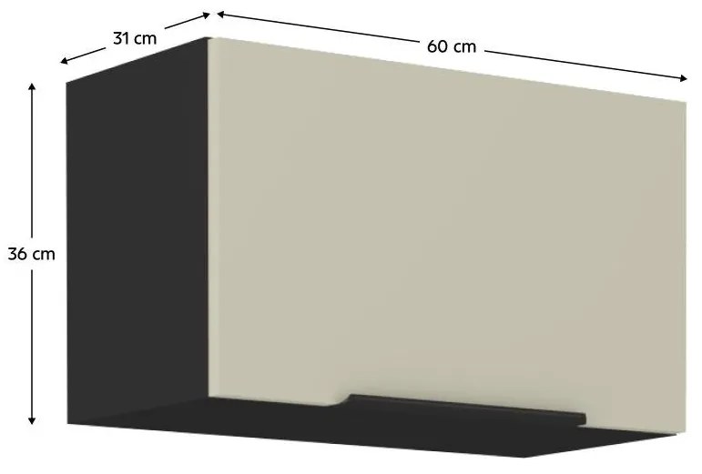 Felső konyhaszekrény Arikona 60 GU 36 1F (kasmír + fekete) . 1097045