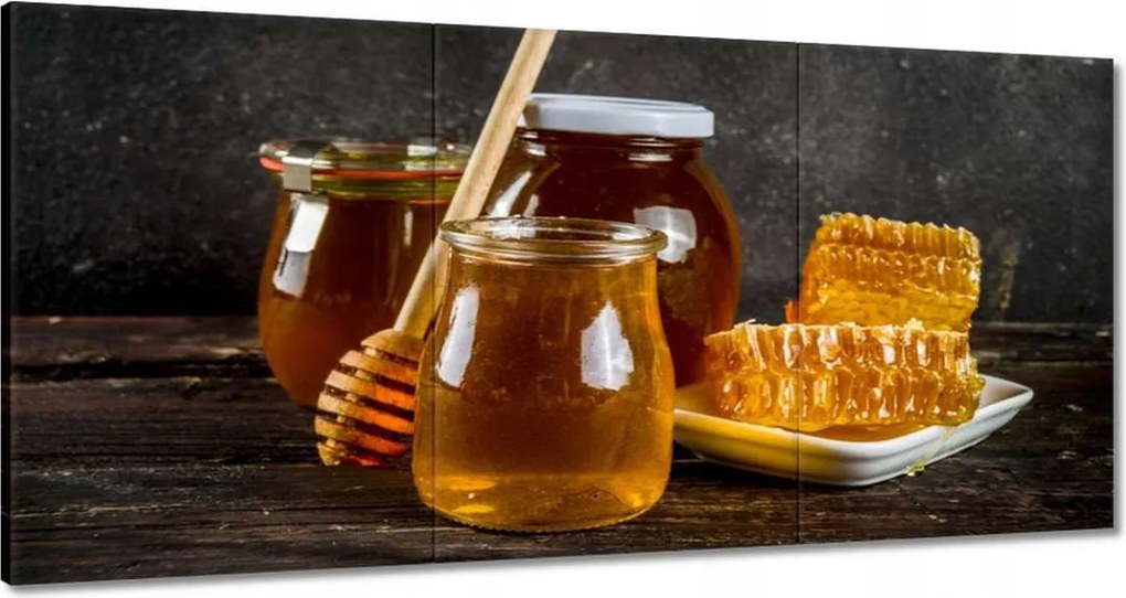 Vászonkép 180x90 Méhészet mézes tégelyek
