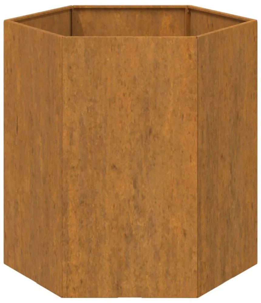 rozsda színű corten acél növénytartó 40 x 40 x 45 cm