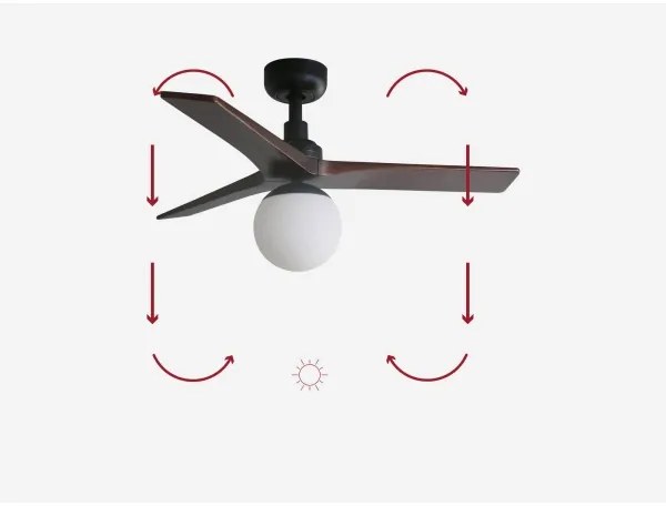 FARO 34278-11L - Mennyezeti ventilátor KLIM S 1xE27/15W/230V dió/fekete + távirányító