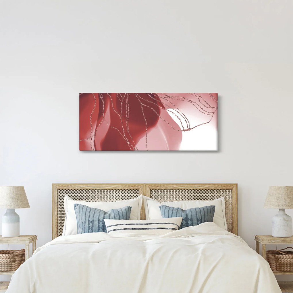 Kép - Piros absztrakt virág N⁰1 (120x50 cm)