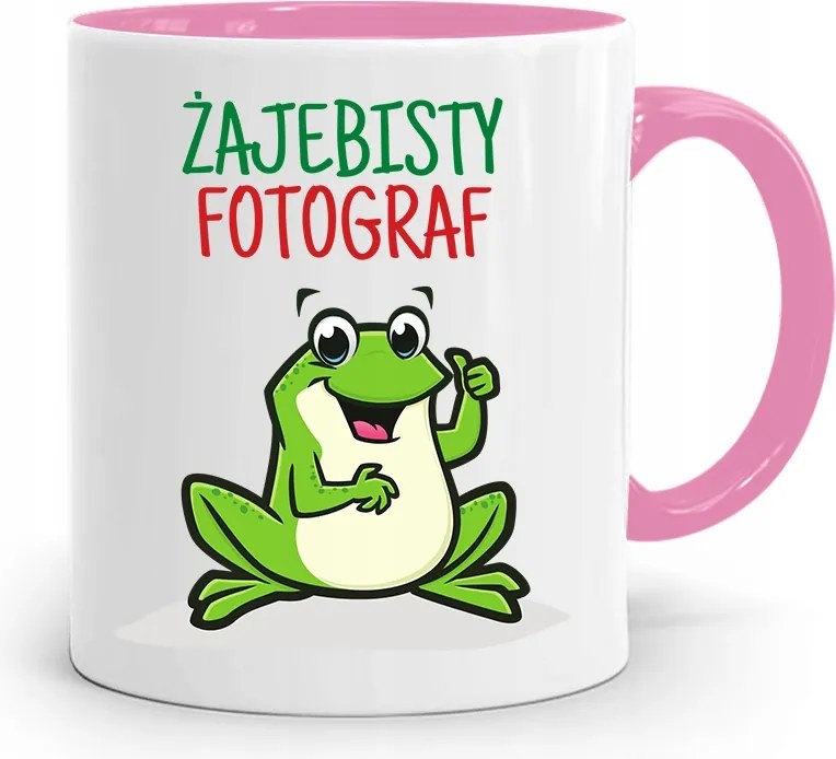 Rózsaszín Bögre Fotósnak Békás Fotós fényképes nyomattal