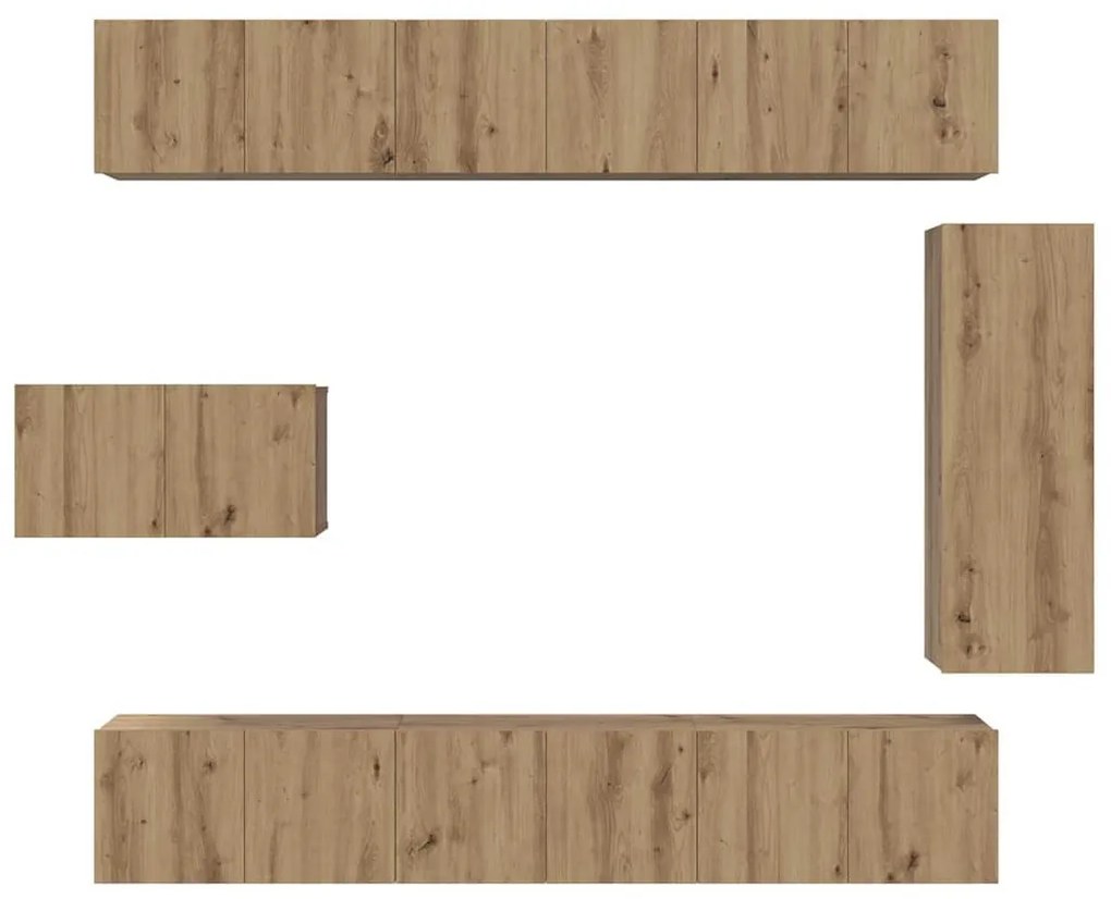 TV szekrény garnitúra 8 pcs kézműves tölgy 30.5 x 30 x 90 cm