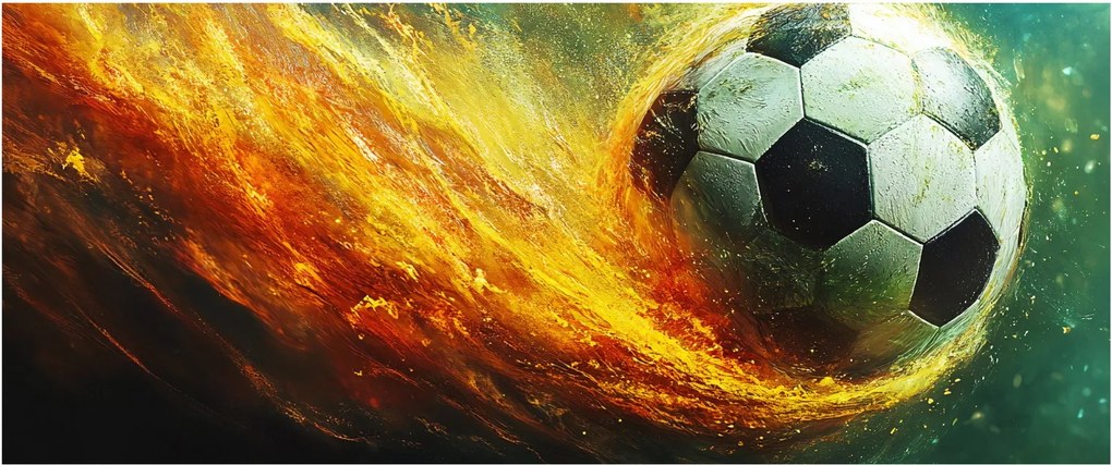 Kép - Focilabda repülés közben (120x50 cm)
