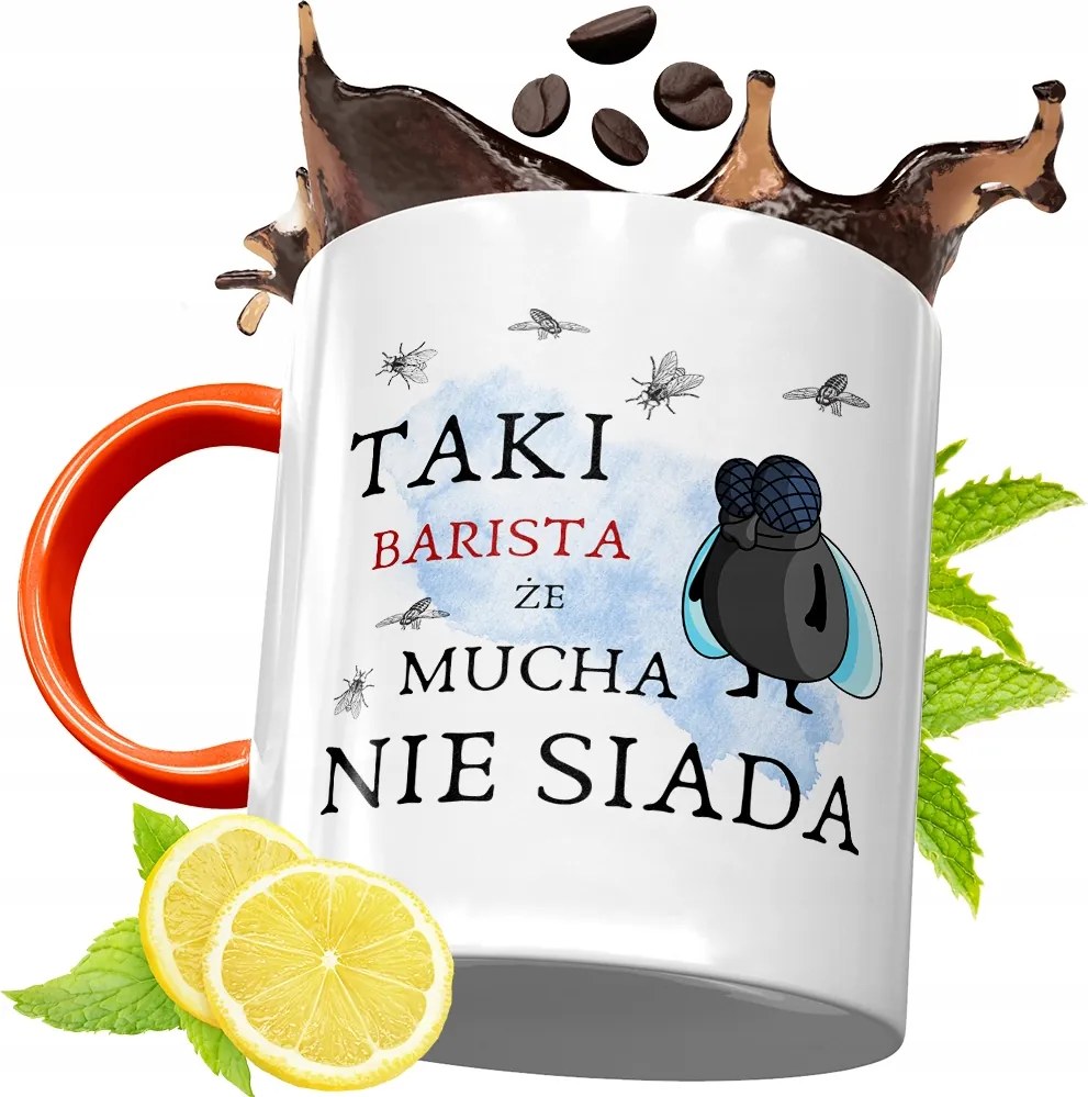 Narancssárga Bögre Baristáknak Ajándék fényképes nyomtatással