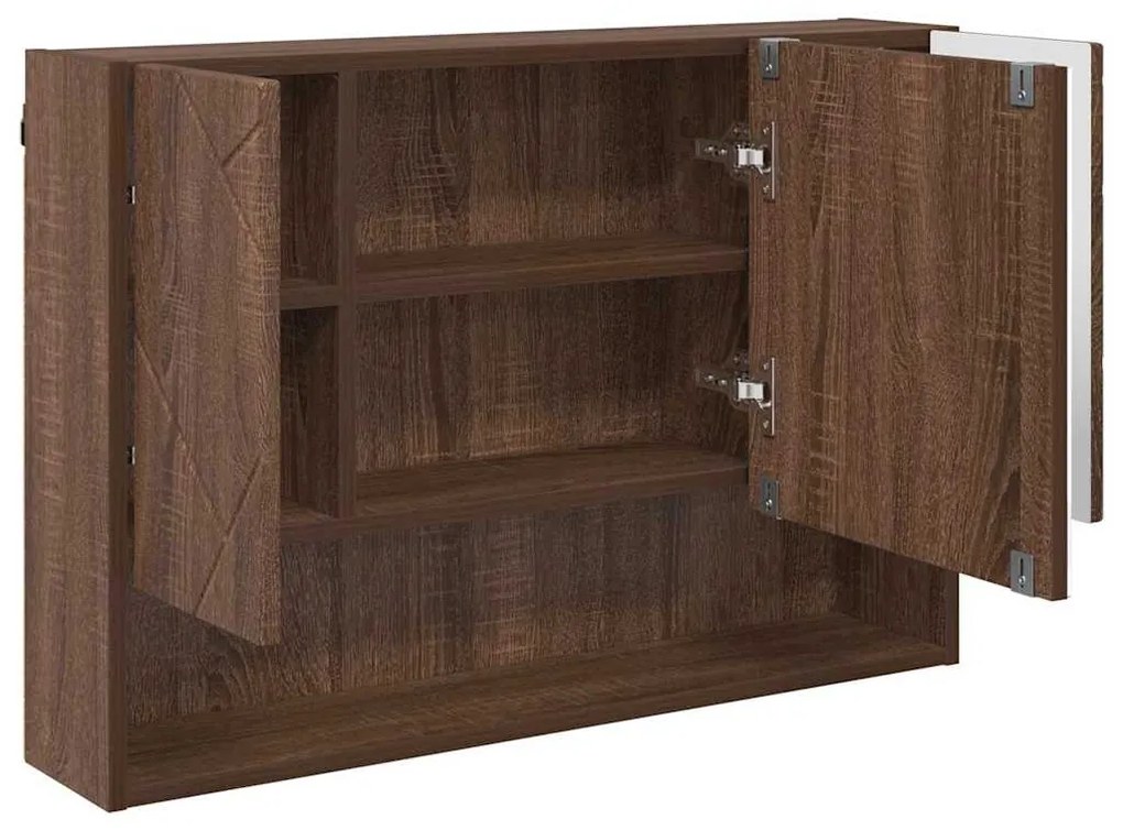 Fürdőszoba bútor szett 3 pcs barna tölgy 76.5 x 35 x 64 cm