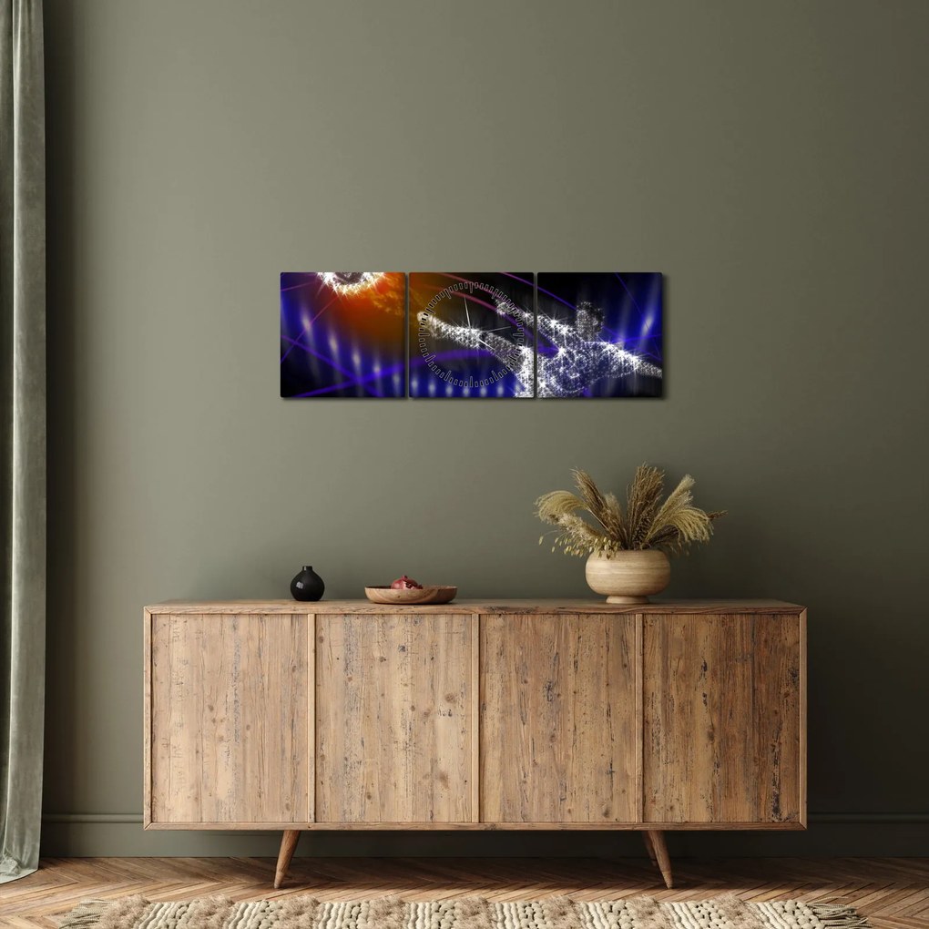 A kép egy futballista egy ugrás (órával) (90x30 cm)