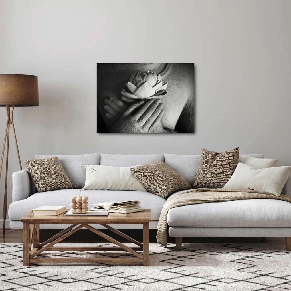 Kép - Lótusz Buddha kezében (70x50 cm)