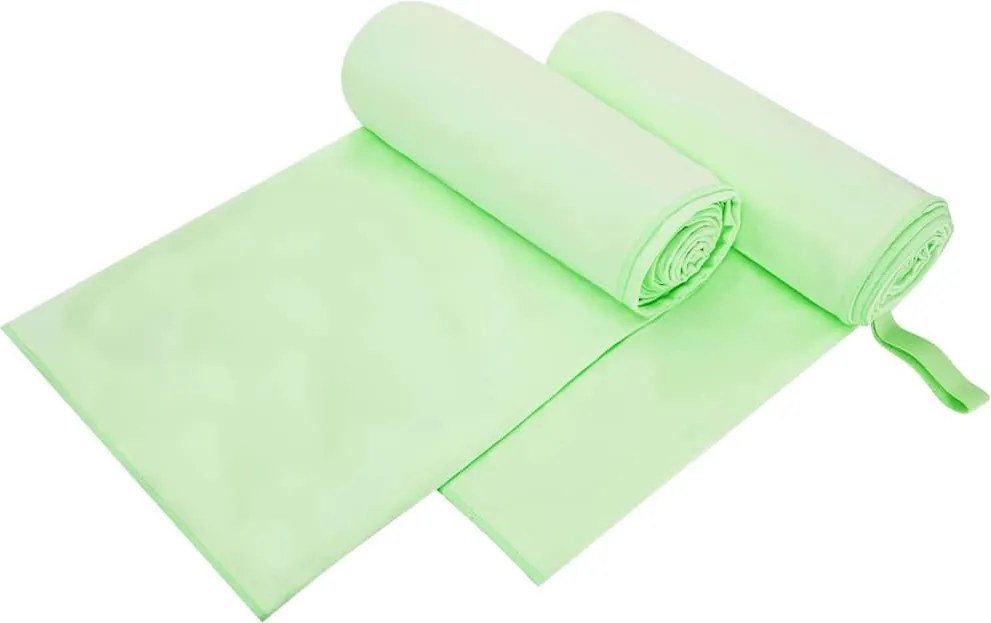vidaXL Sport Törölközők 2 pcs Zöld 200 x 100 cm Poliészter és poliamid