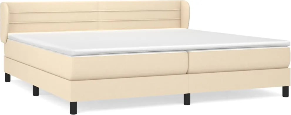 vidaXL krémszínű szövet rugós ágy matraccal 200 x 200 cm