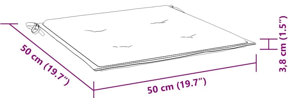 2 db tópszínű oxford szövet kerti székpárna 50x50x4 cm