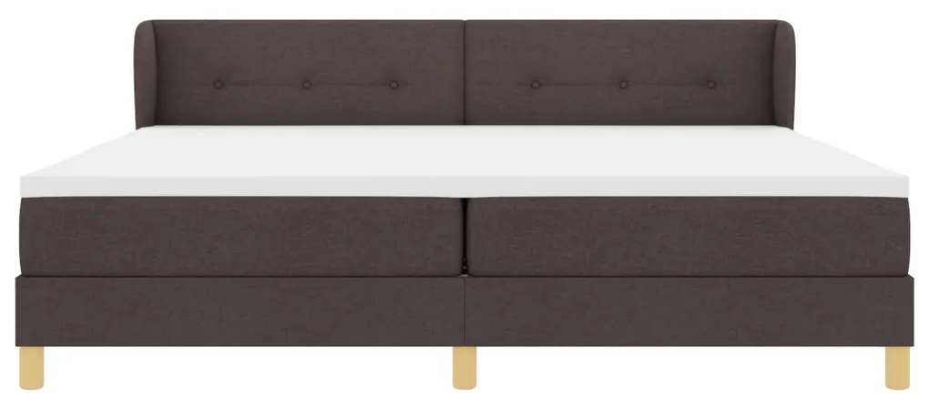 Boxspring Ágy Matrac Sötét Barna 200x200 cm Szövet
