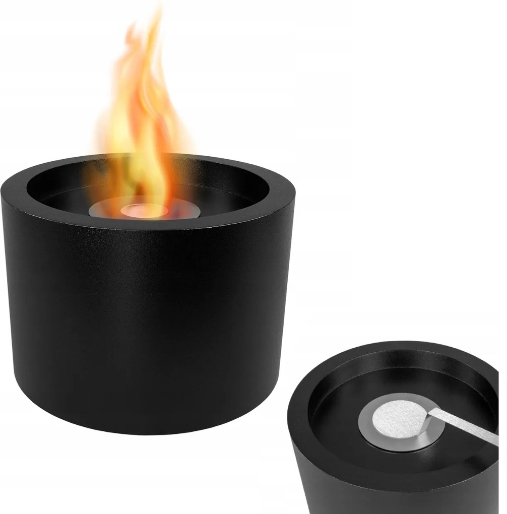 Moon Szabadonálló Biokandalló, Fekete Strukturált Matt, Bioüzemanyag