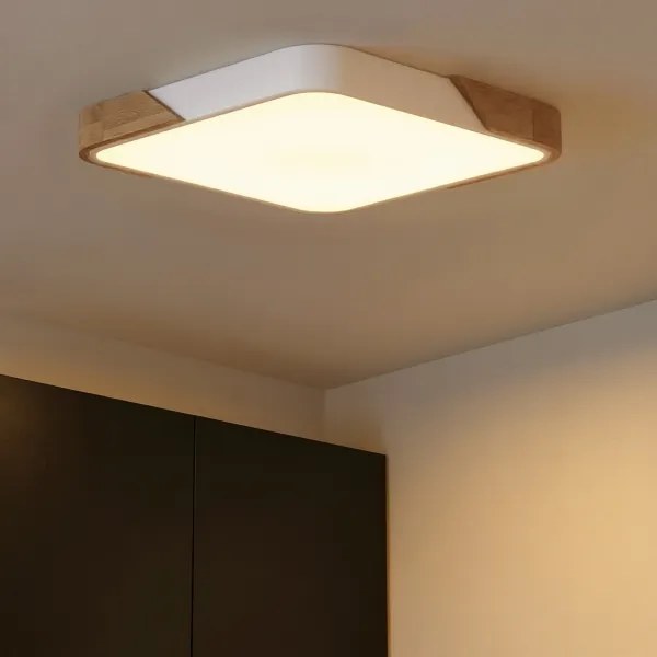 Brilagi - LED dimmelhető lámpatest PILANA LED/60W/230V tölgy/fehér 56x56 cm + távirányító