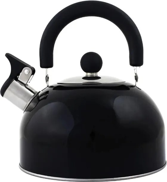 Hagyományos acél vízforraló összecsukható fogantyúval kicsi Elitehoff 2 l fekete