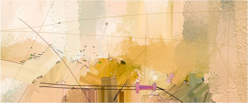 Kép - absztrakció, olajfestmény (120x50 cm)