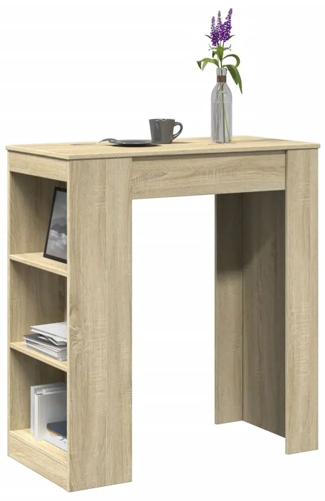 sonoma tölgy szerelt fa bárasztal tárolókkal 95 x 47 x 103,5 cm