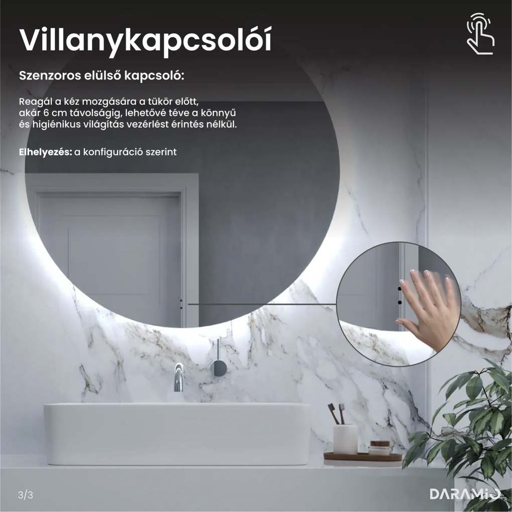 Atipikus tükör LED világítással G92058