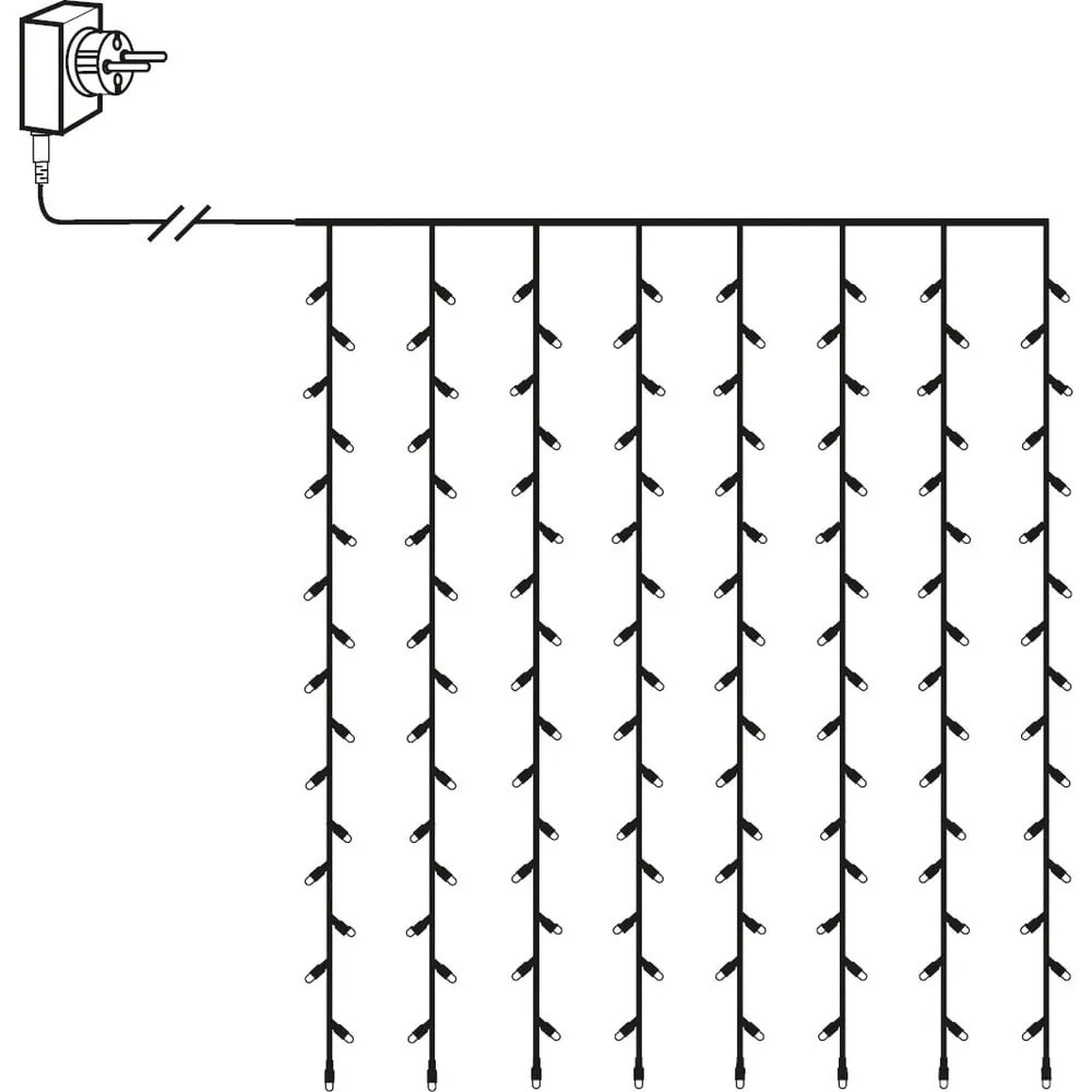 Curtain kültéri LED fényfüzér, hosszúság 1,3 m - Star Trading
