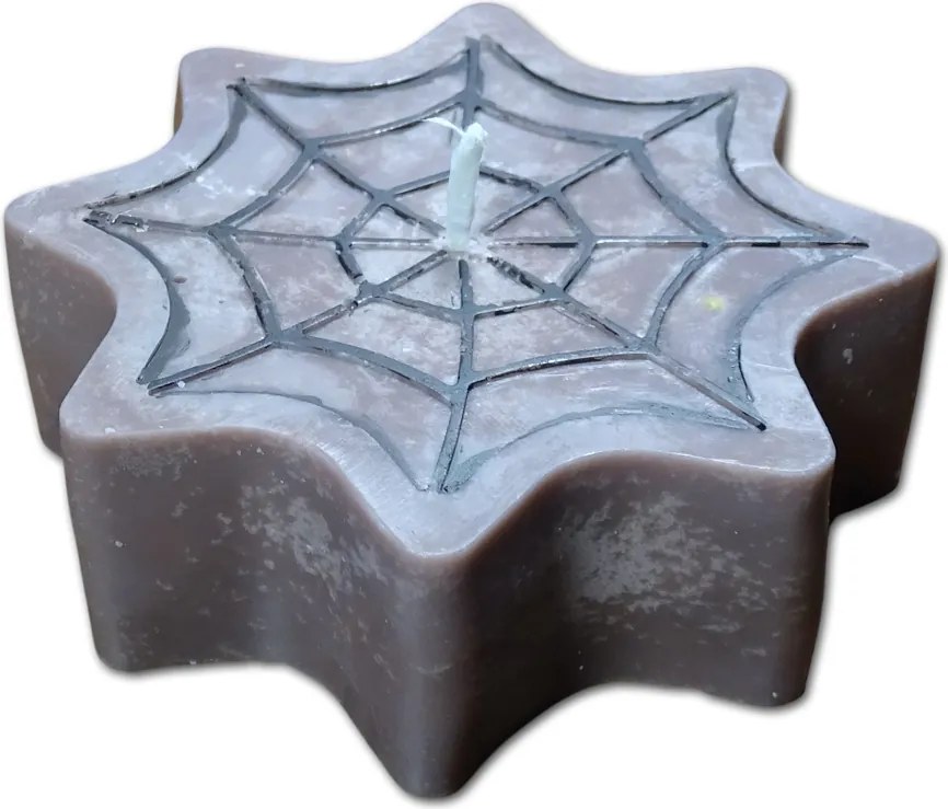 Kézzel készített illatos szójagyertya Helloween pókháló