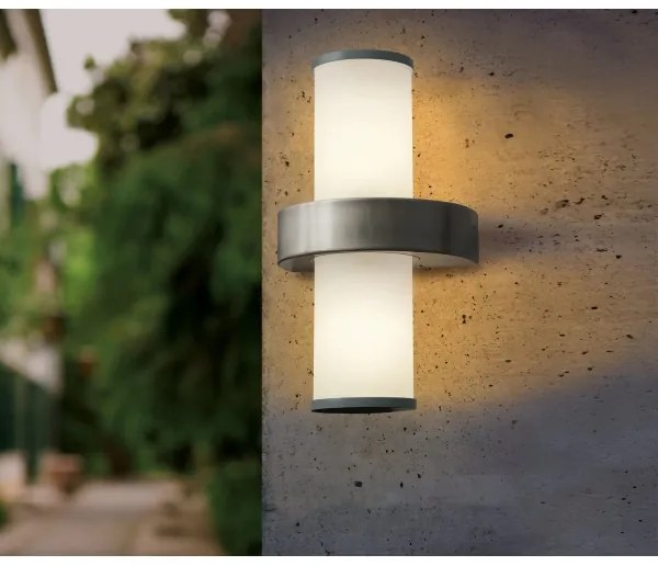 EGLO 86541 - BEVERLY kültéri fali lámpa 2xE27/60W ezüst/fehér