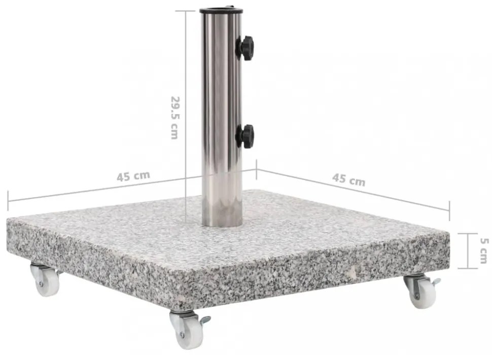 négyszögletes szürke gránit napernyőtalp 30 kg