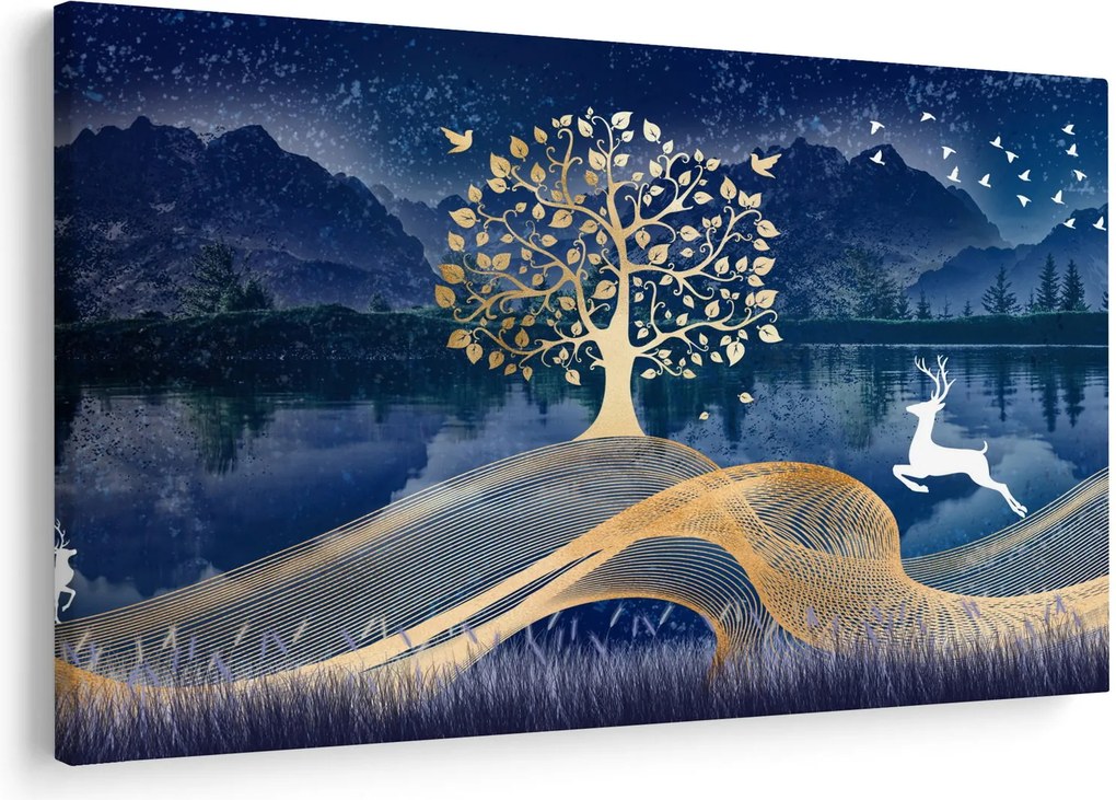Szarvas képe teliholdkor (90x60 cm)