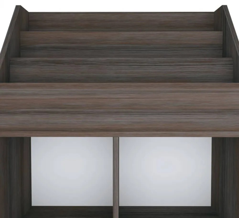 szürke-sonoma színű szerelt fa gyerek újságtartó 71x30x114 cm