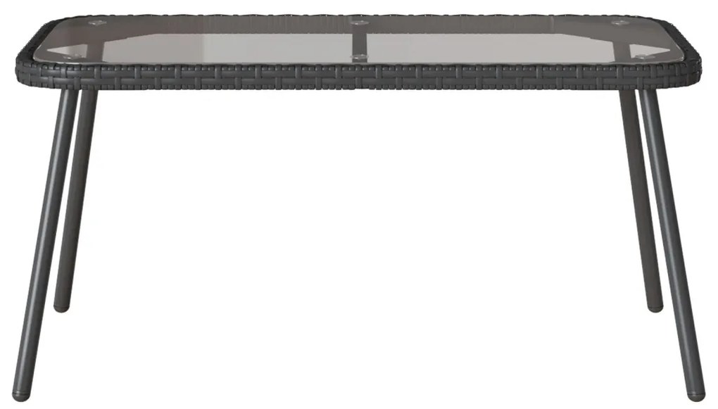 Fekete Dohányzóasztal 90x45x42 cm Polirattan
