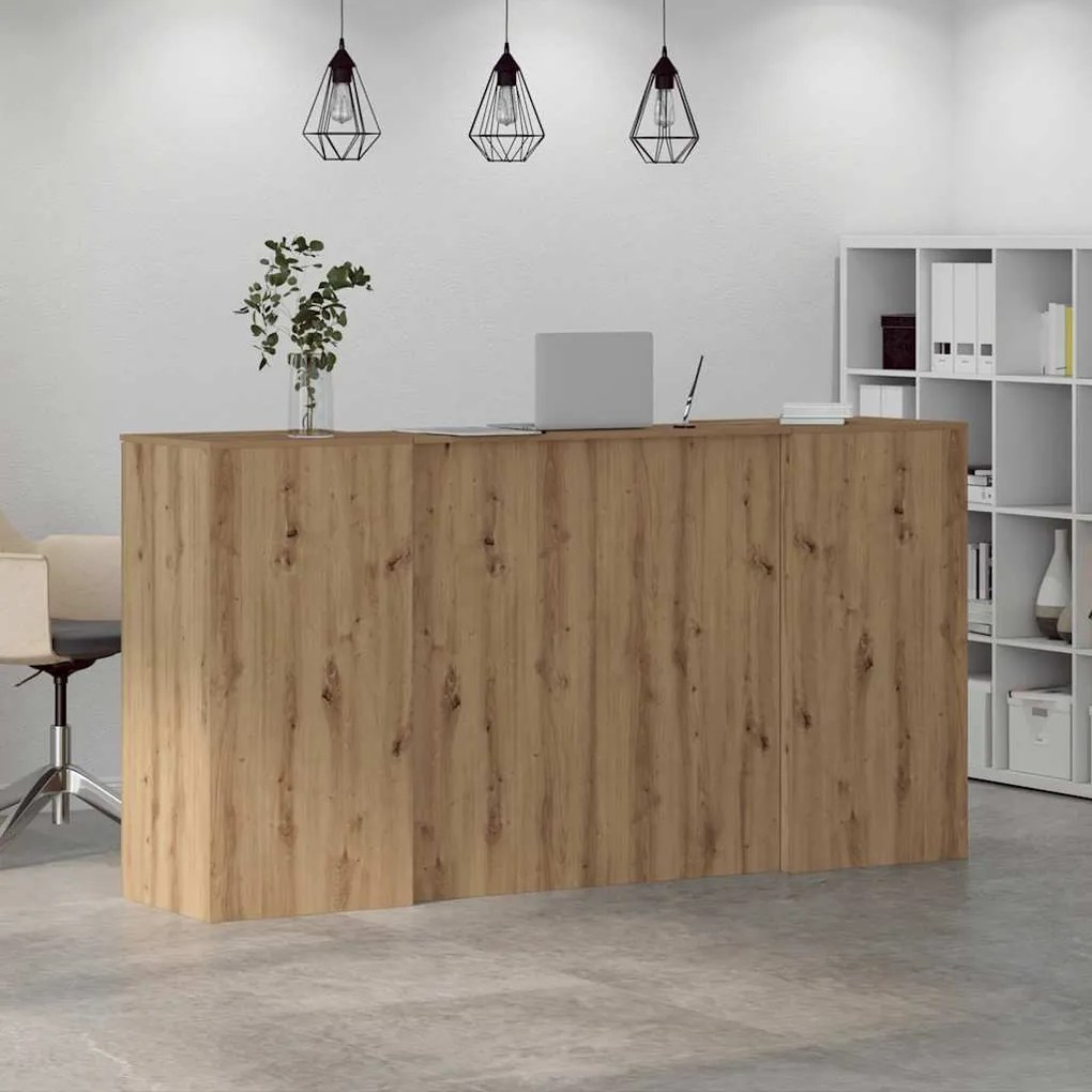 recepciós pult kézműves tölgy 200x50x103,5 cm szerelt fa