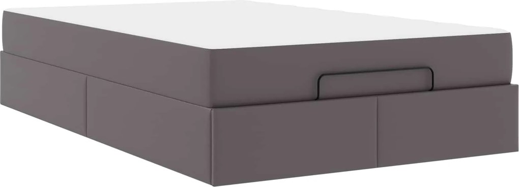 vidaXL Ágykeret matraccal matracmal 2 pcs Szürke PVC