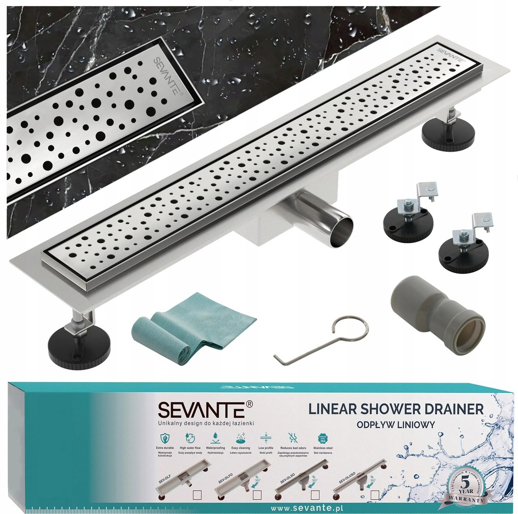 Lineáris lefolyó 50 cm Flat inox acél 304 nagy áteresztőképesség