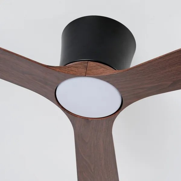 ZEVENTI - LED mennyezeti ventilátor AUREX LED/24W/230V Wi-Fi Tuya fekete/dió + távirányító